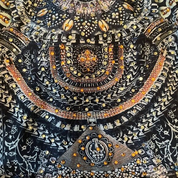 TRUE COLOURS by La Moda 
Stunning Gold & Blue Embellished Maxi Sundress💫 - Picture 12 of 15